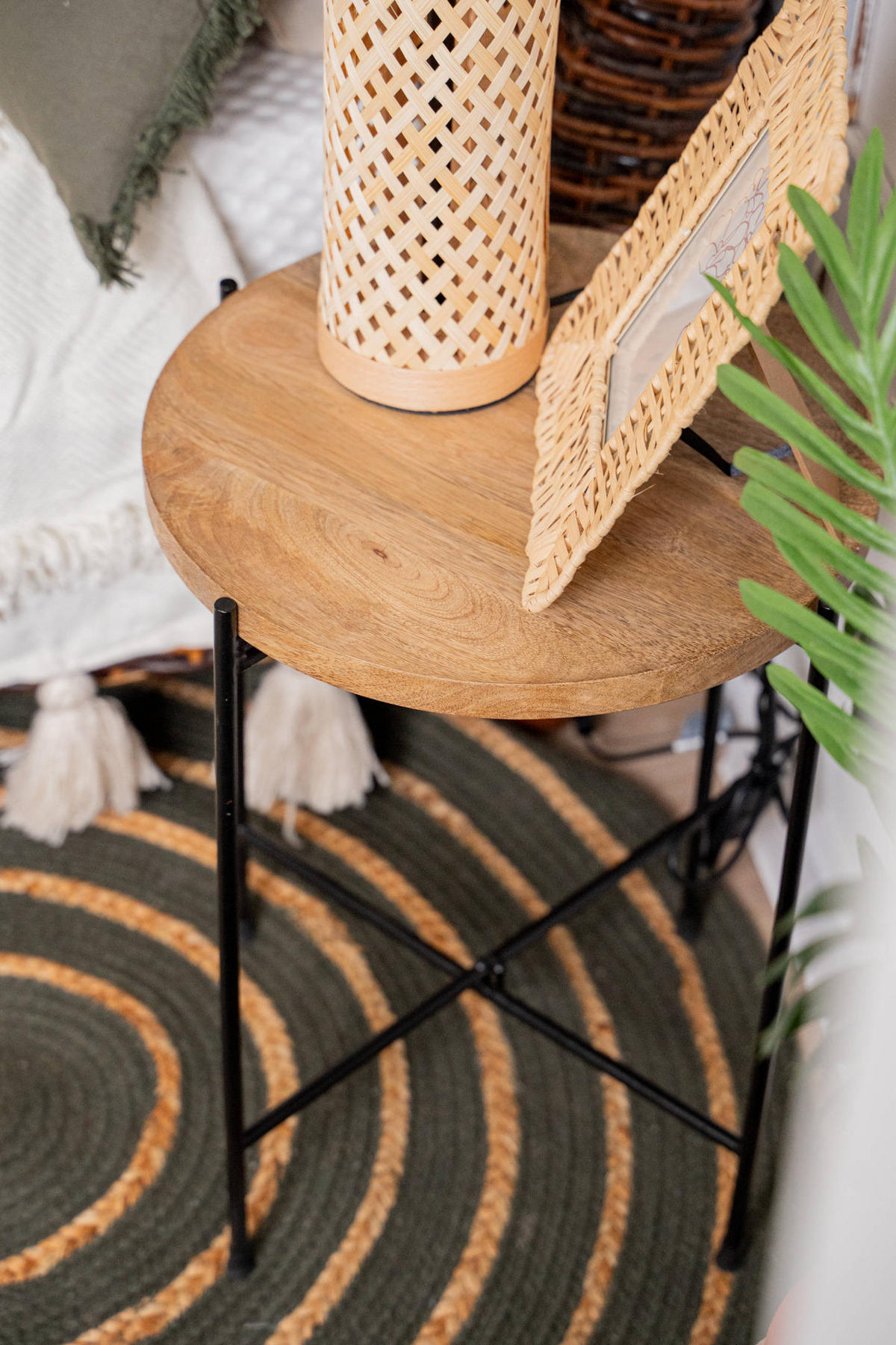 WEBTEPPICH Ø 90 cm - Dunkelgrün, Naturmaterialien (90/90cm) - Home Styling Collection