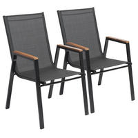 GARTENSTUHL 2-tlg., Grau - Eichefarben, Holz (56/94/62cm) - Oviala