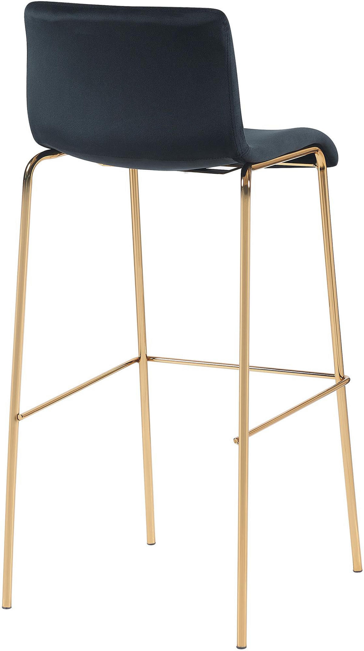 BARHOCKER Samt Schwarz - Goldfarben/Schwarz, Textil/Metall (43/100/48cm) - CLP