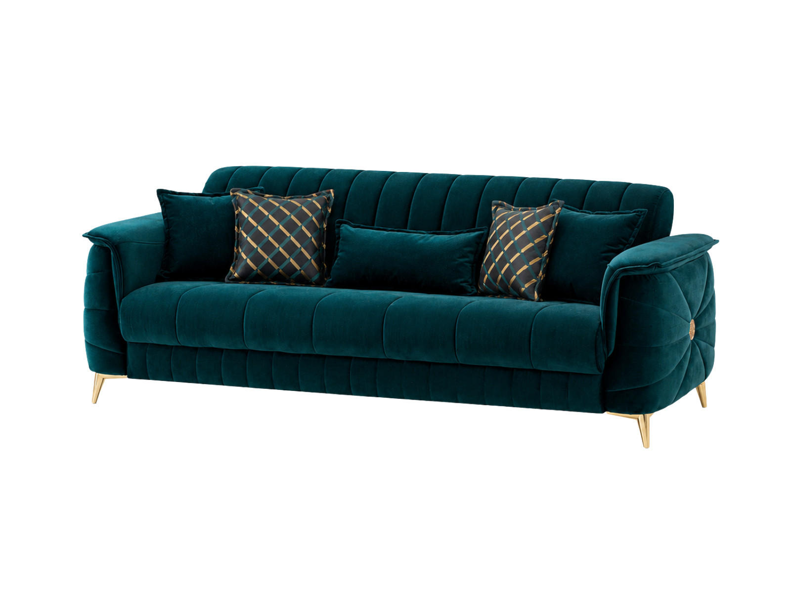 3-SITZER SOFA Osorno Grün - Grün, Holzwerkstoff/Kunststoff (236/85/95cm)