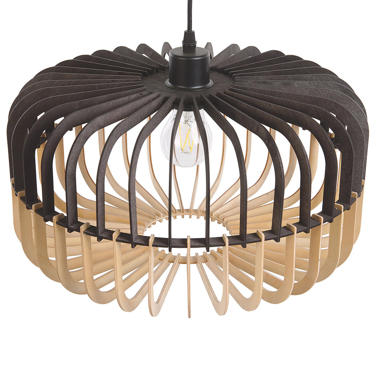 HÄNGELEUCHTE Sous 40/40/124 cm - Hellbraun, Holzwerkstoff (40/40/124cm) - Beliani