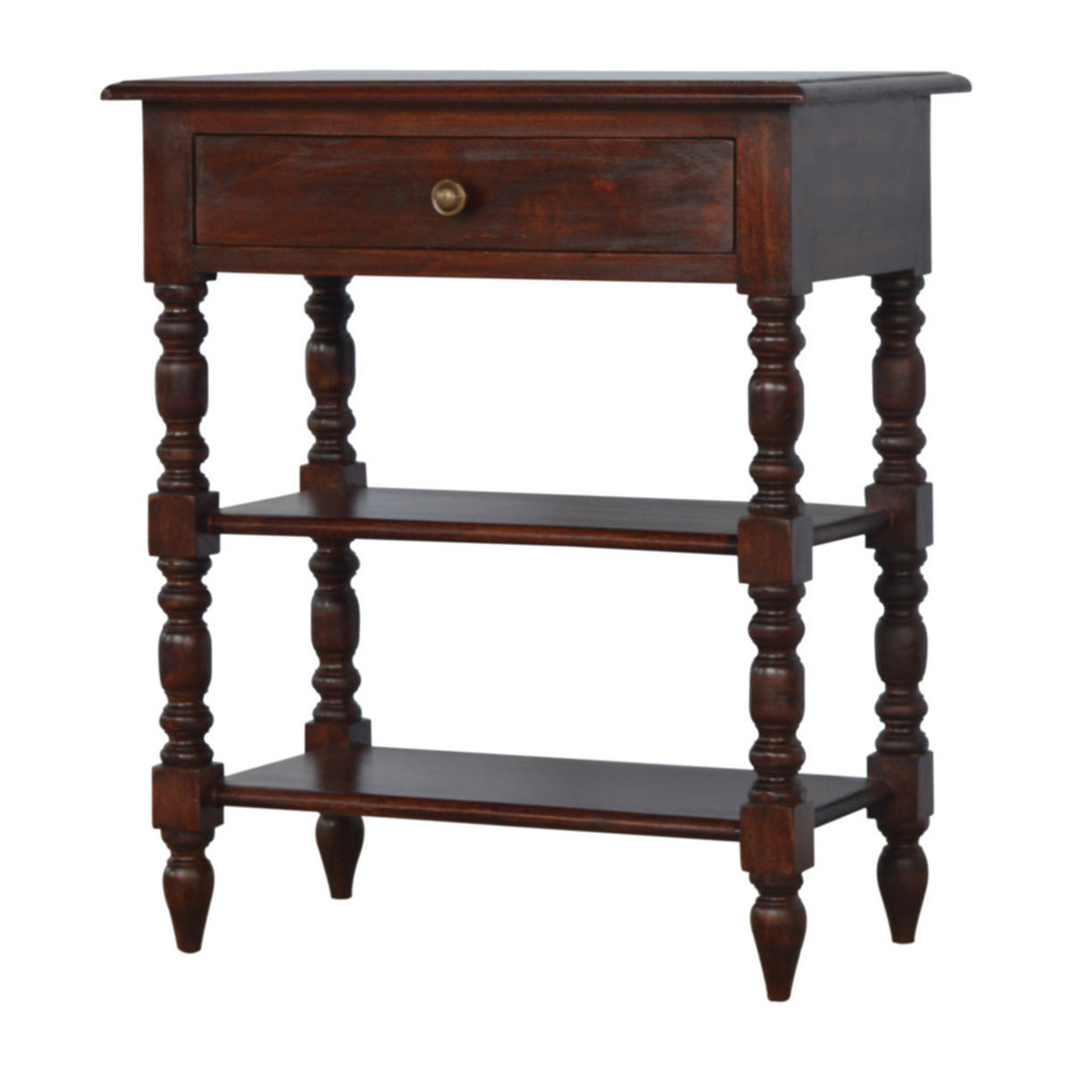 TISCH IN KASTANIENFARBE, 1 SCHUBLADEN, 2 REGAL, DUNKELBRAUN - Dunkelbraun, Holz (60/35/70cm) - Artisan Furniture