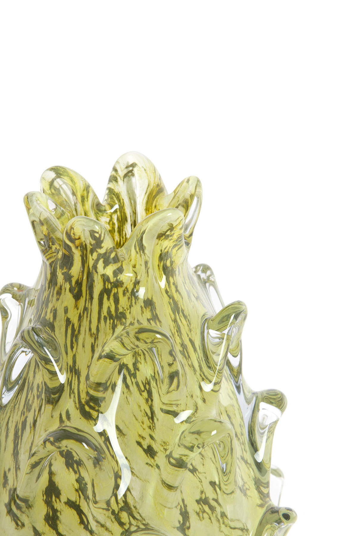 VAZE Desmira Grün 14/14/21.5 cm - Grün, Glas (21.5cm) - Light & Living