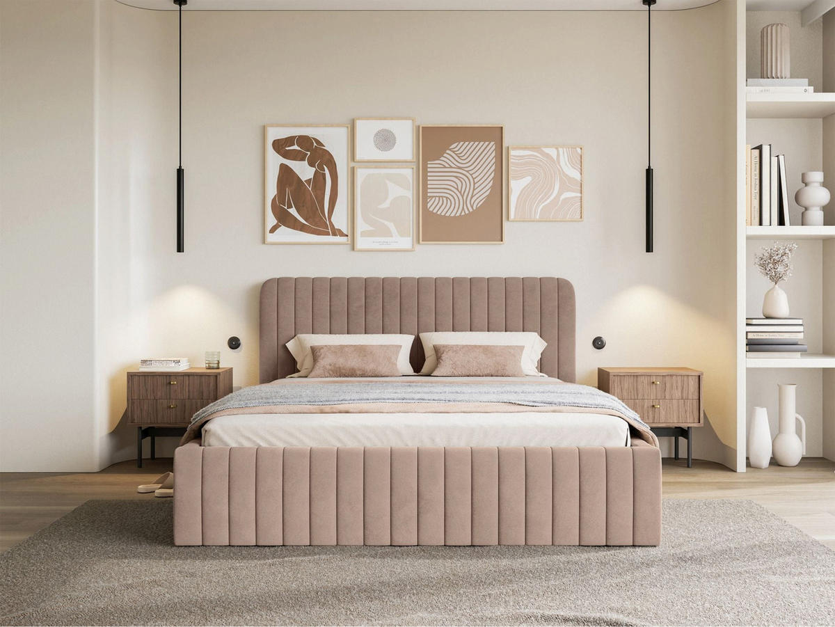 POLSTERBETT Saliano Beige 180x200 cm - Beige, Kunststoff/Textil (180/200cm) - Selsey