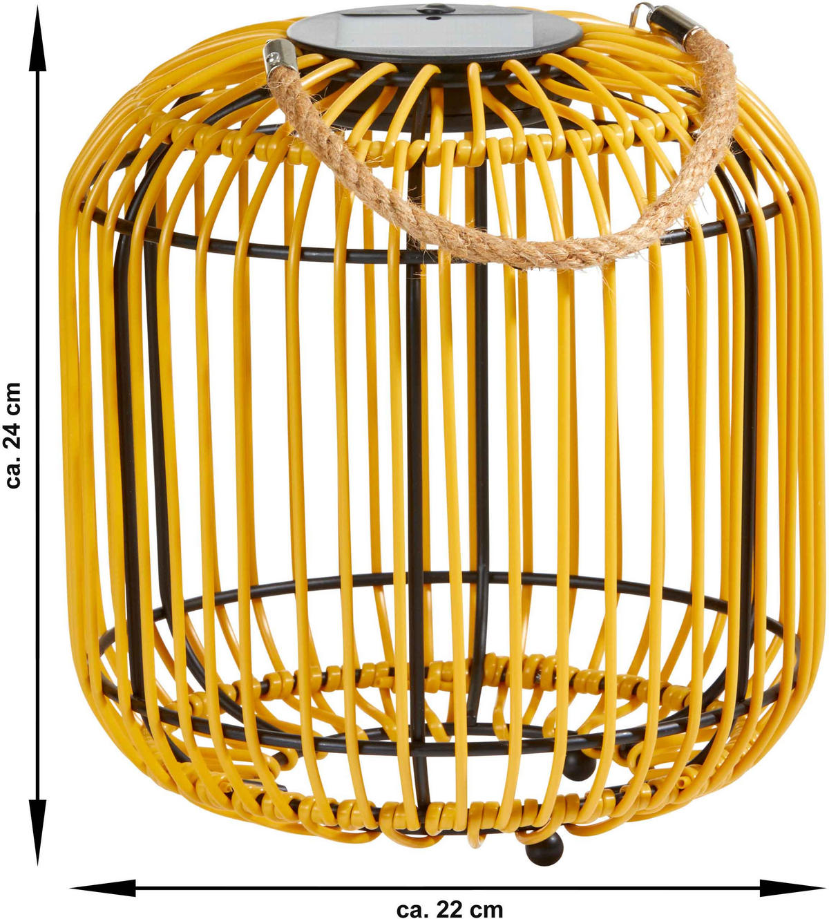 LED-SOLAR-LATERNE für Innen und Außen bis zu 6 Stunden Leuchtdauer Klein gelb - Gelb, Kunststoff (18/18/34.5cm) - Northpoint