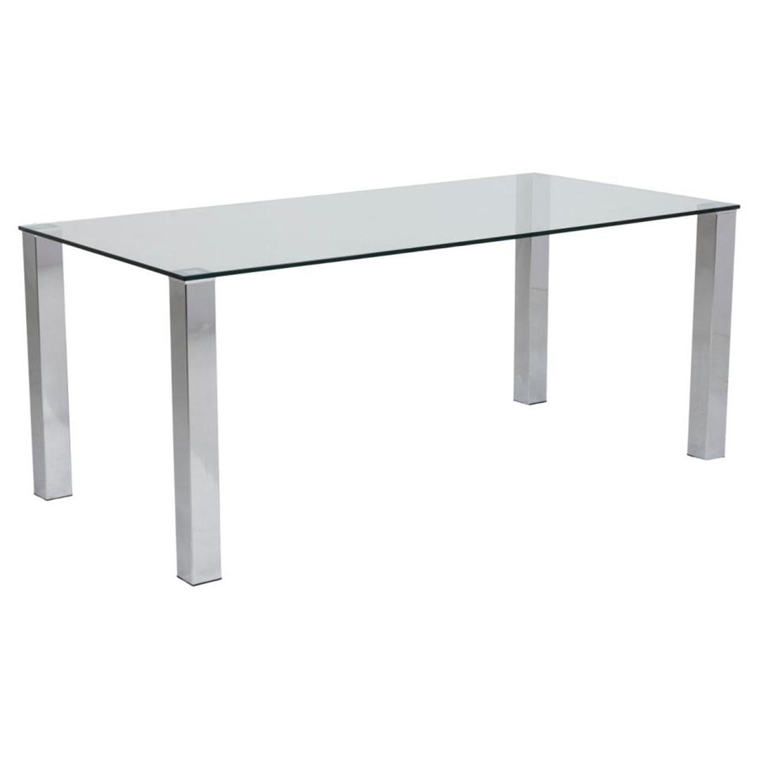 ESSTISCH 180 cm mit Glastischplatte - Weiß, Glas/Holzwerkstoff (90/180/75cm) - ebuy24