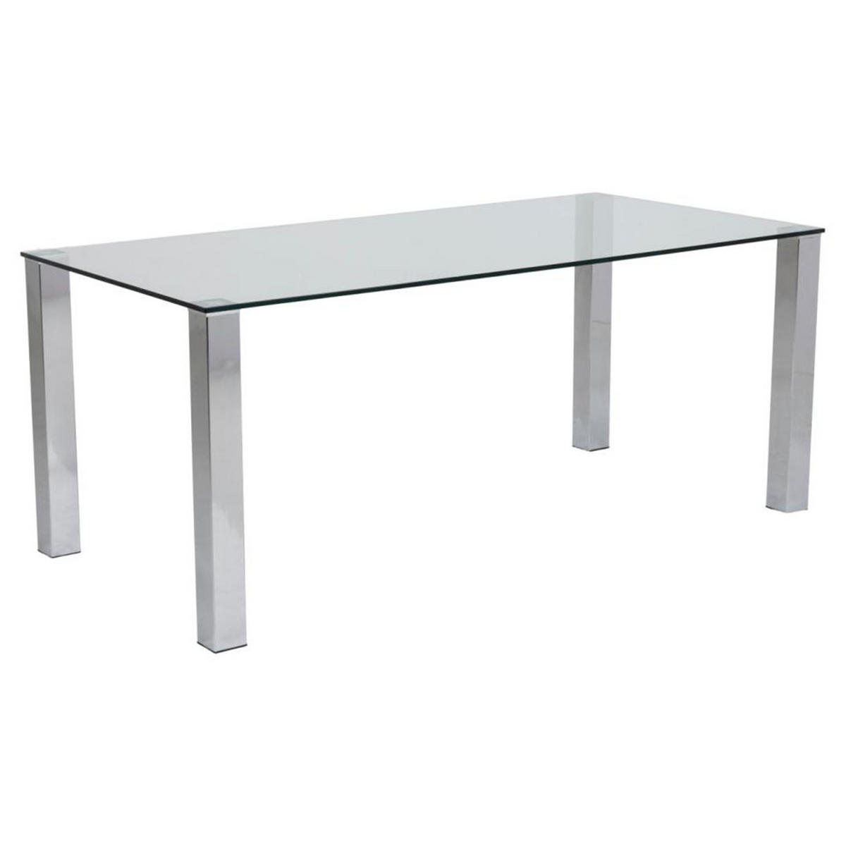 ESSTISCH 180 cm mit Glastischplatte - Weiß, Glas/Holzwerkstoff (90/180/75cm) - ebuy24