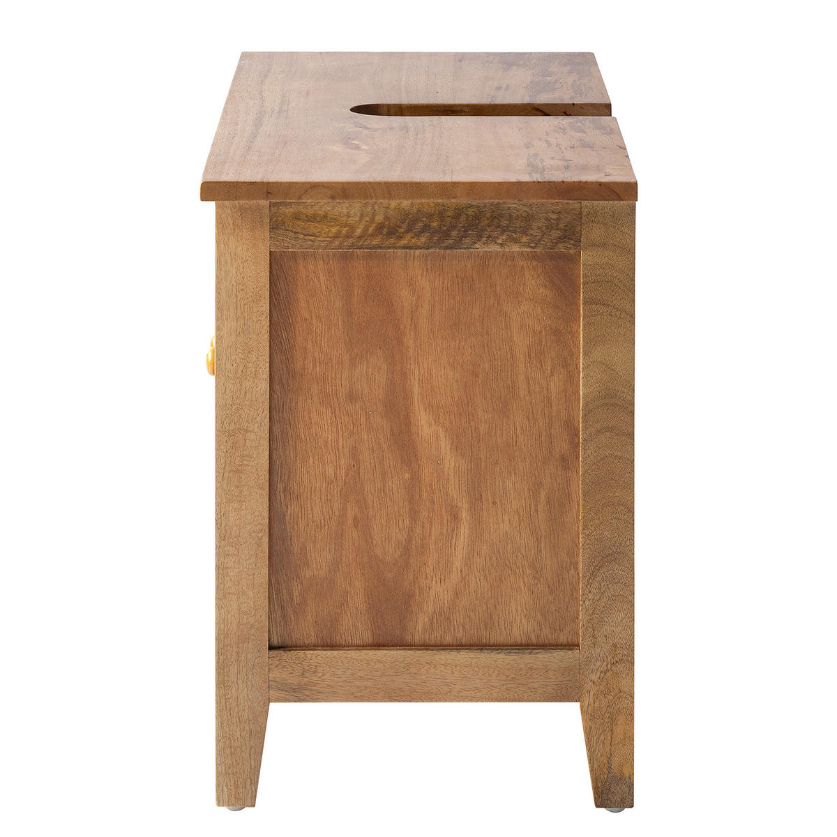 WASCHBECKENUNTERSCHRANK - Mango massiv / Wiener Geflecht - Braun, Holz/Naturmaterialen (70/60/40cm) - home24
