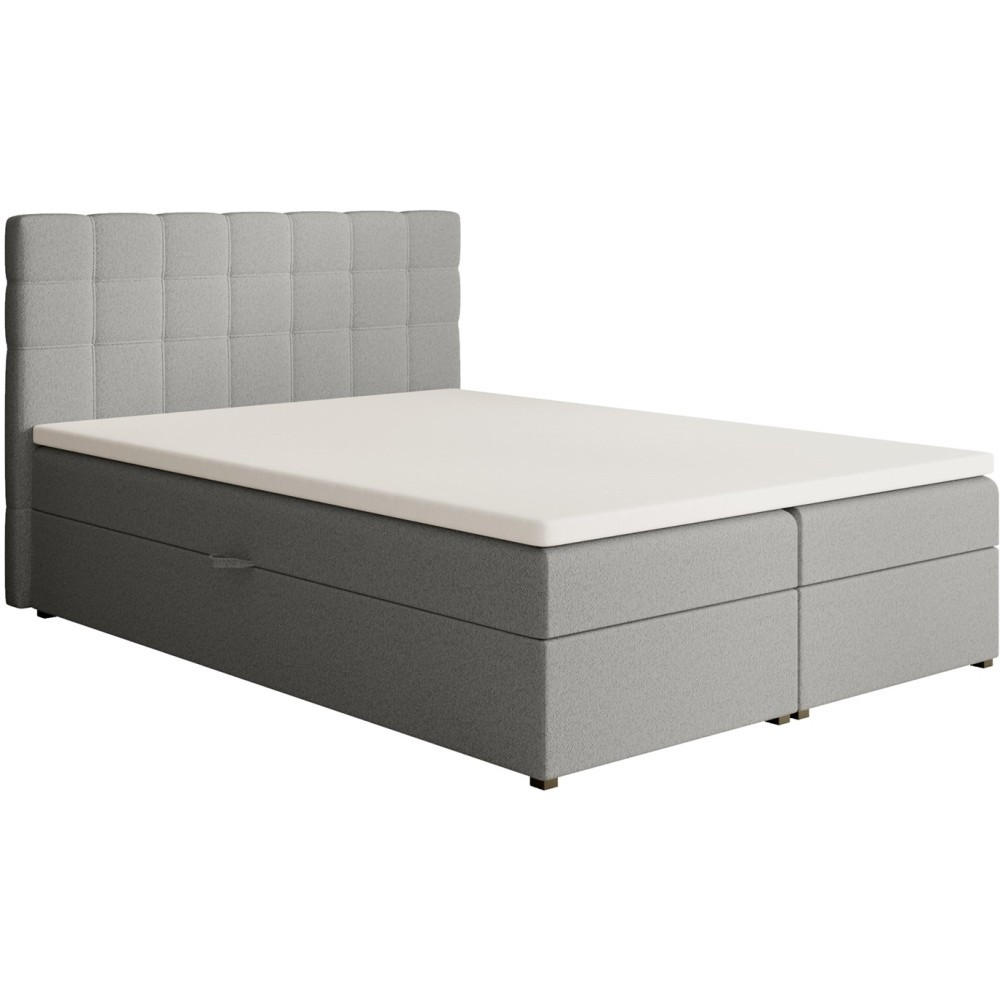 POLSTERBETT Topiq I 164/203/103 grau, Bouclé-Stoff - Grau, Holzwerkstoff (160/200cm) - Beautysofa