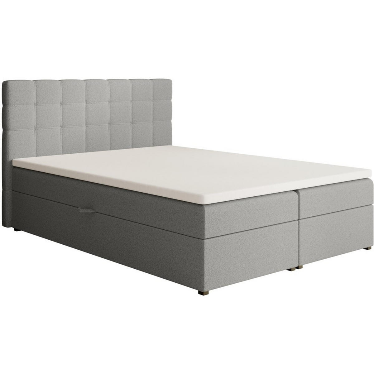 POLSTERBETT Topiq I 144/203/103 grau, Bouclé-Stoff - Grau, Holzwerkstoff (140/200cm) - Beautysofa