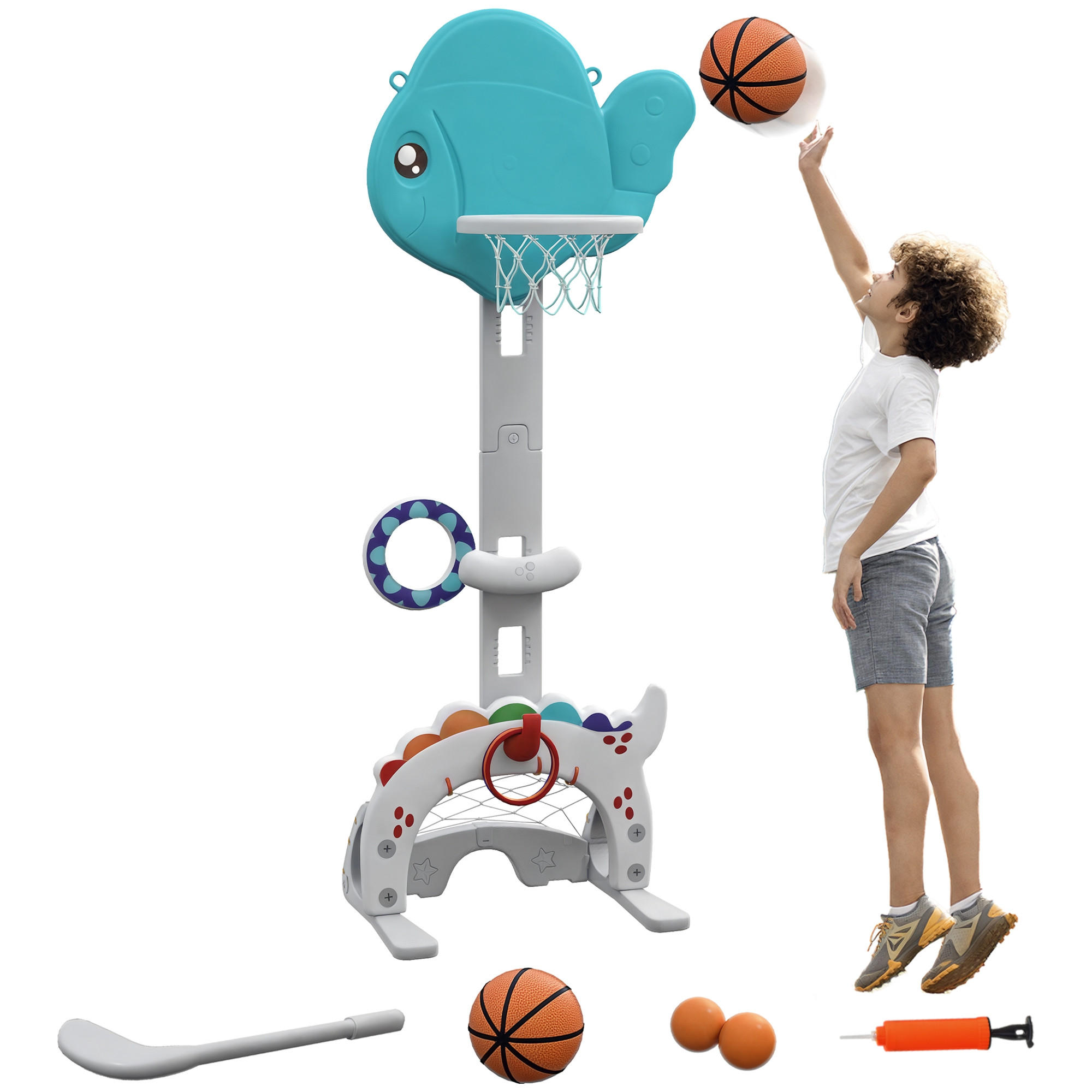 BASKETBALLKORB DE-18391 Blau/Grau - Multicolor, Kunststoff (46/51cm) - ComfortXL