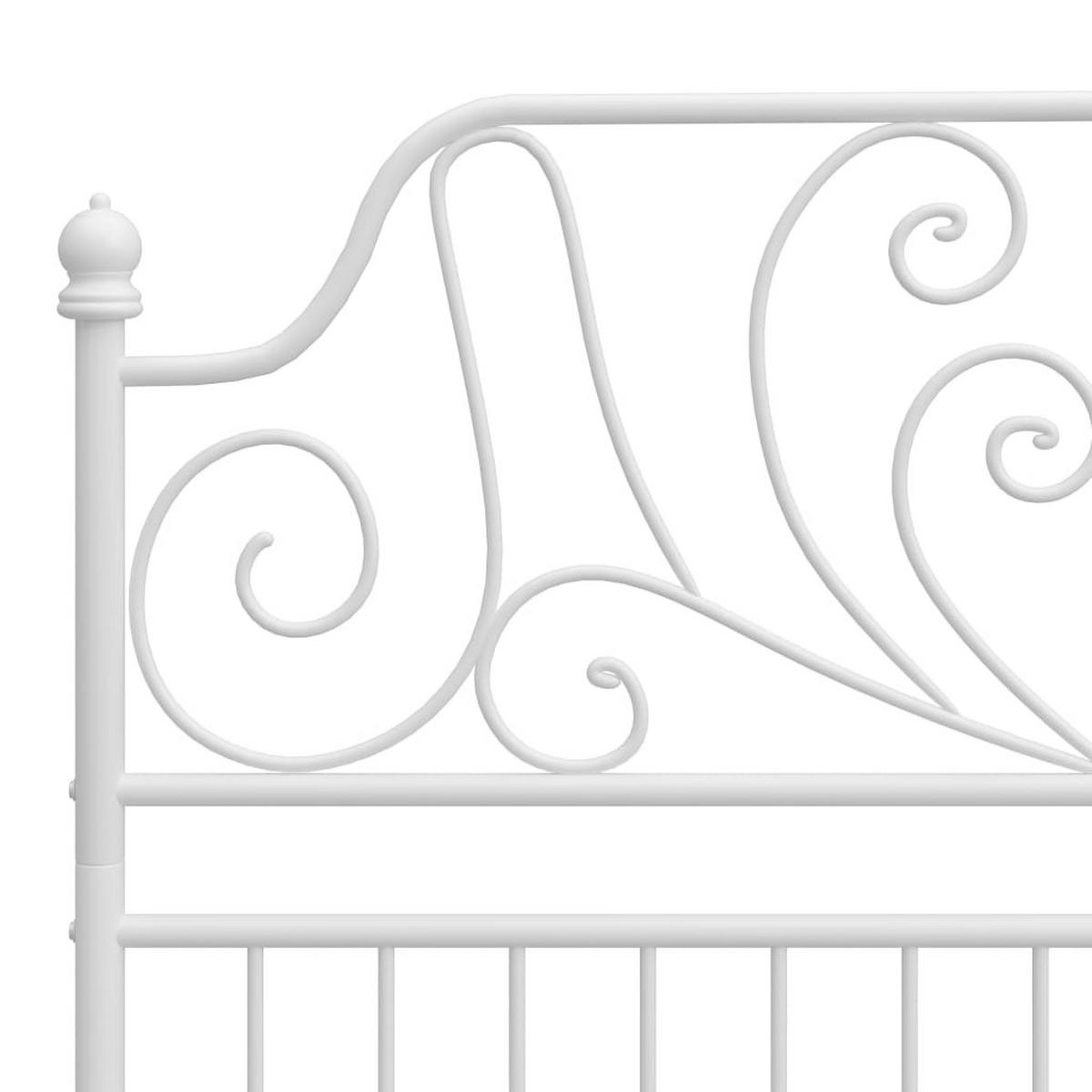 BETTGESTELL Weiss Metall 120/200 Cm - Weiß, Naturmaterialien (120/200cm) - vidaXL