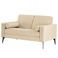 2-SITZER SOFA - Beige - Cord - Stahl - 142 x 82 x 76 cm - Beige/Schwarz, Textil/Metall (142/82/76cm) - home24