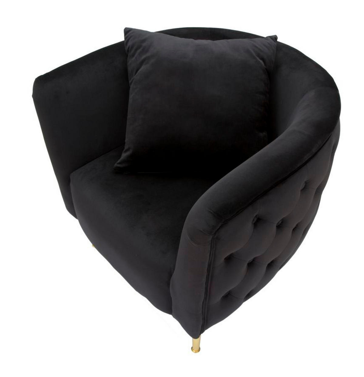 SESSEL Bucarest, schwarz, Stoff, Sperrholz und Metall, 76 x 74 x 71 cm - Schwarz, Holzwerkstoff/Kunststoff (76/71/74cm) - Mauro Ferretti
