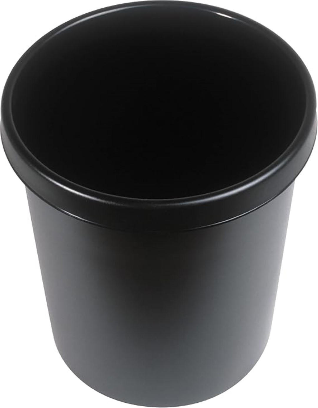 PAPIERKORB Klassisch Rund Mit Großem Einwurf 45 Liter 48 x 40 x 40 cm Kunststoff Schwarz - Schwarz, Kunststoff (40/48/40cm) - PROREGAL