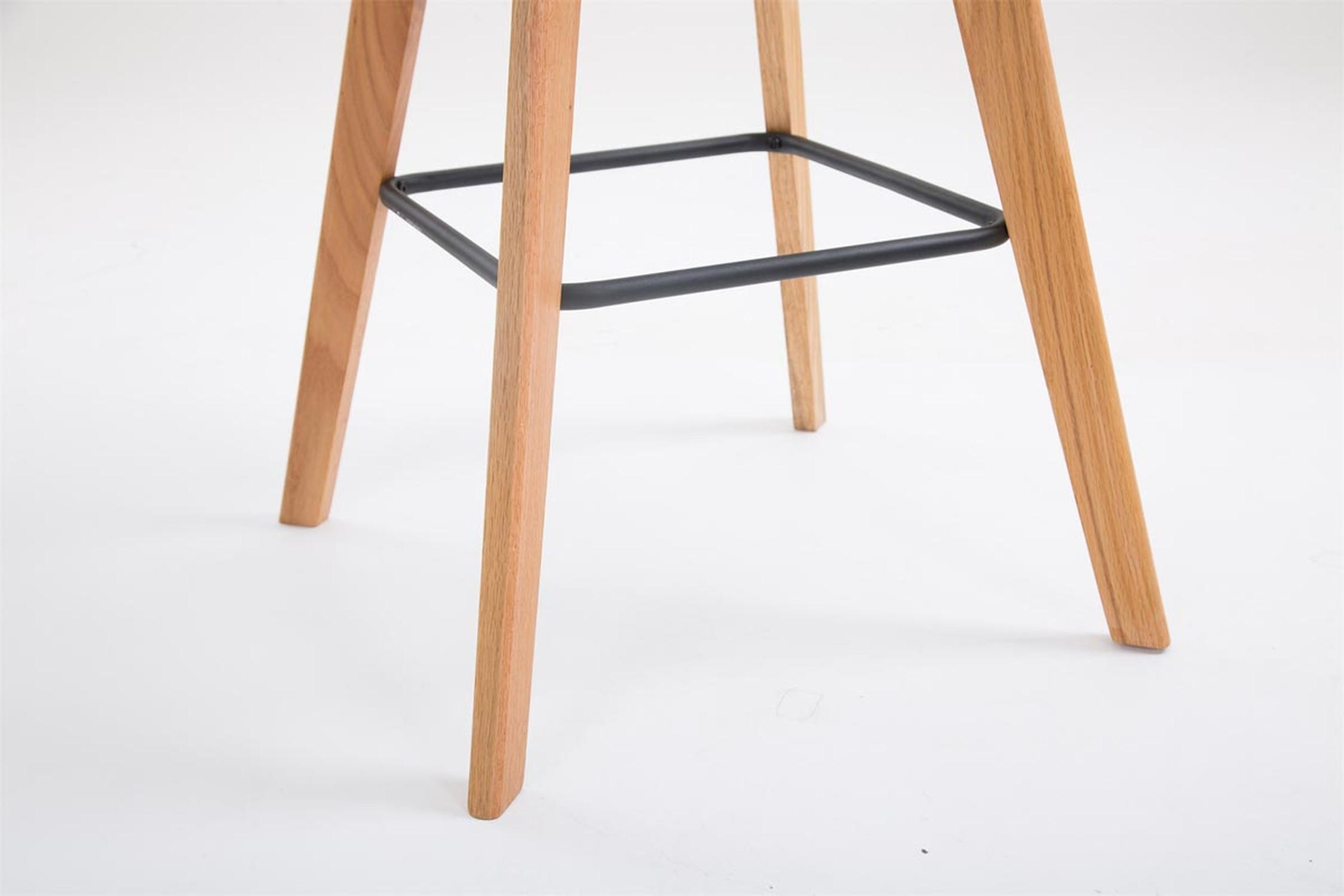 BARHOCKER Medoc, Gestell Natura, Kunstleder Orange - Orange/Naturfarben, Holz/Kunststoff (48/100/56cm) - TPFLiving