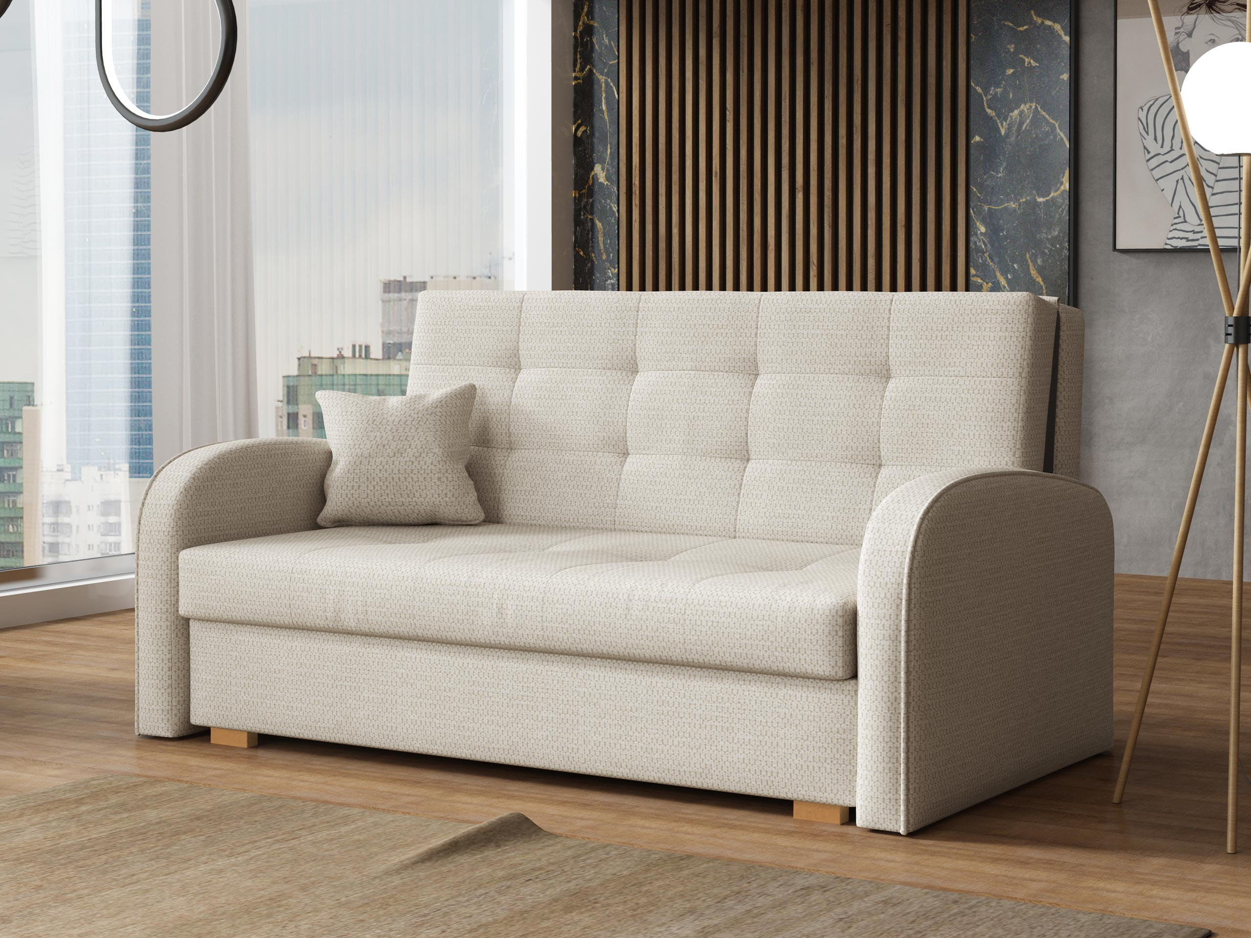 SCHLAFSOFA Viva Gold III - Creme/Braun, Holz/Textil (153/85/98cm) - MIRJAN24