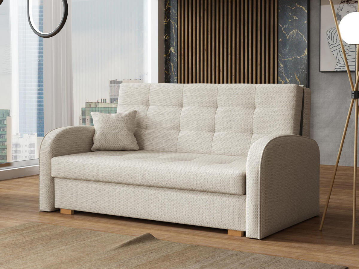 SCHLAFSOFA Viva Gold III - Creme/Braun, Holz/Textil (153/85/98cm) - MIRJAN24