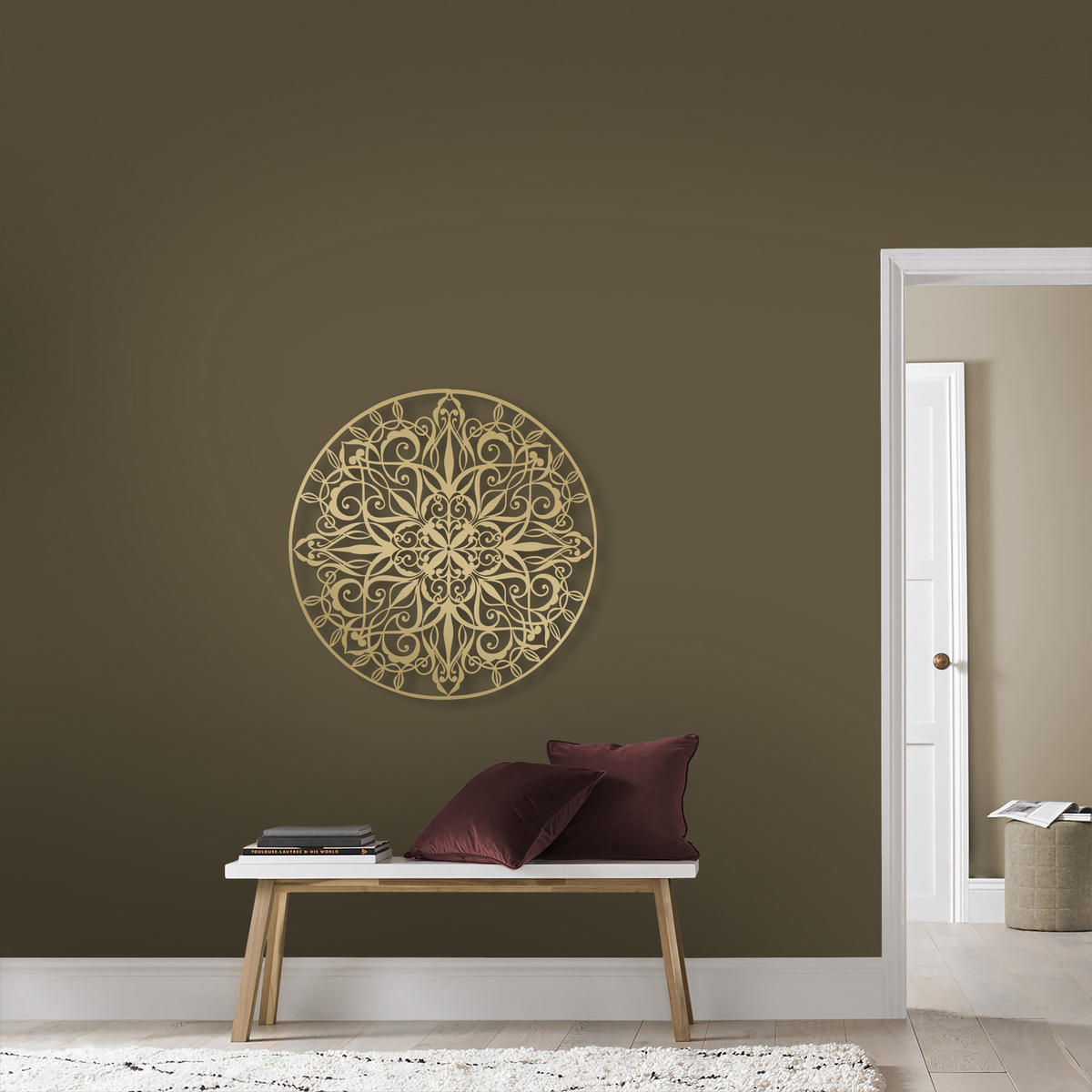 METALLKUNST - Luxus Mandala Gold - Goldfarben, Metall (80/80/80cm) - Art for the Home
