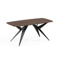 ESSTISCH AXIS - Schwarz/Haselnussfarben, Holzwerkstoff/Metall (90/180/76cm) - Meblini