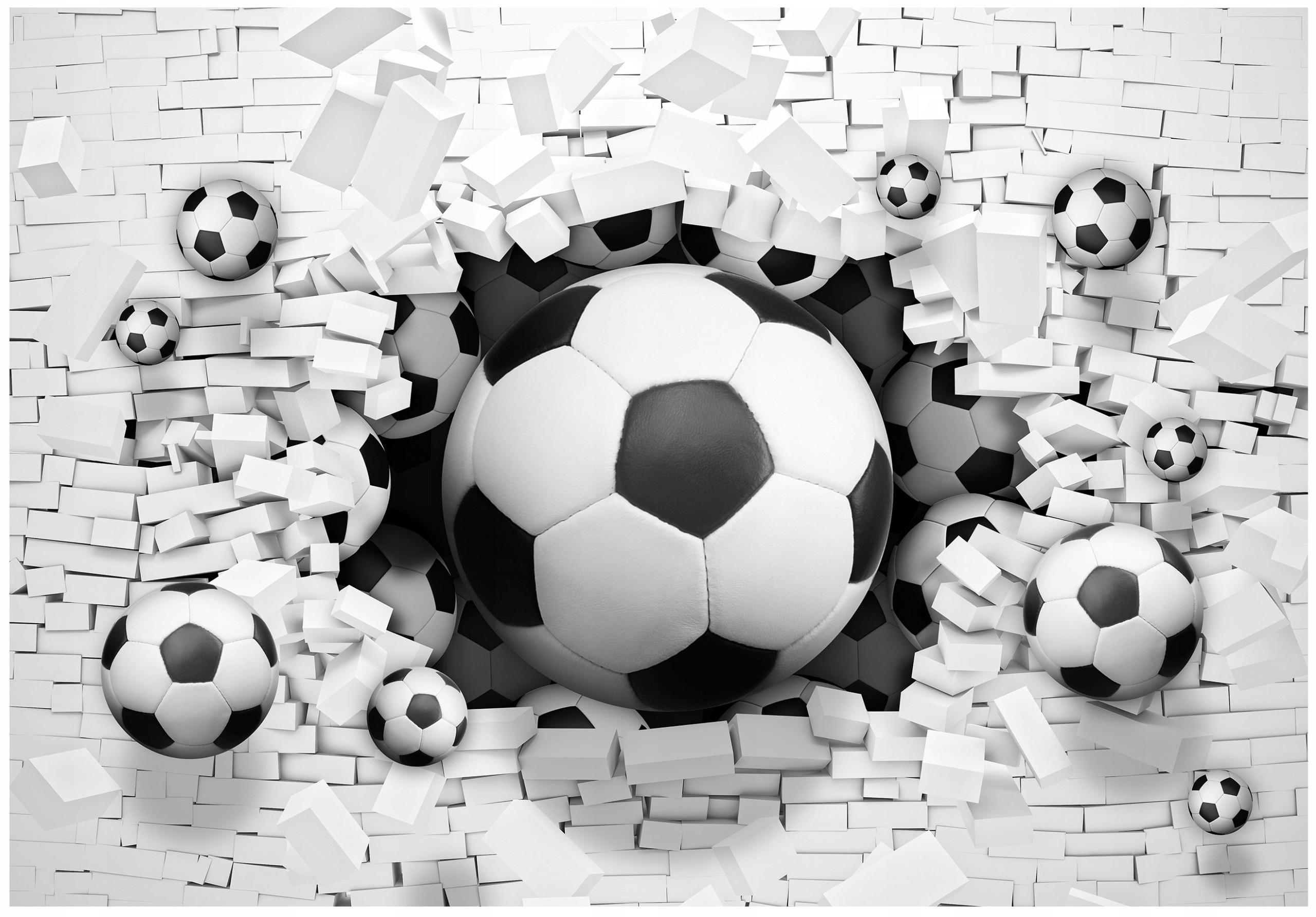 FOTOTAPETE Fußball Kinderzimmer Vliestapete Tapete 250x175 - Multicolor, Papier (250/175cm) - Wallarena
