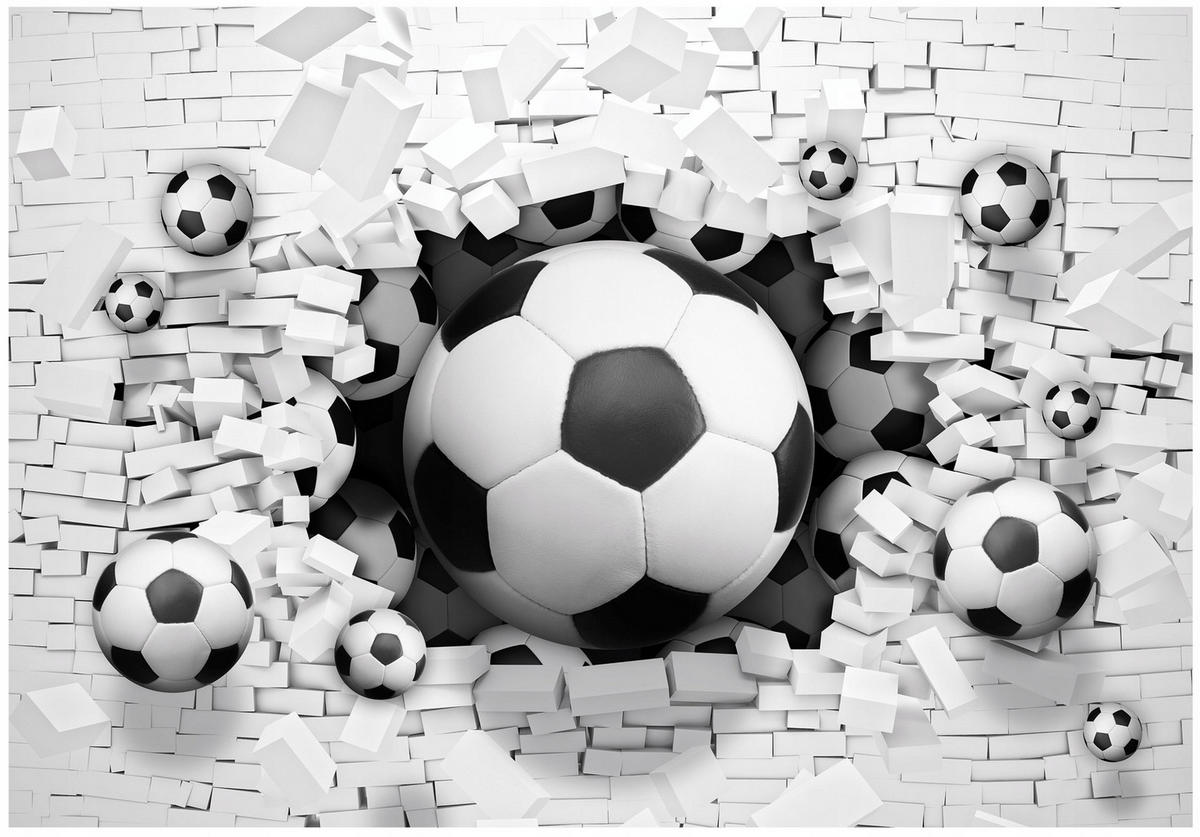 FOTOTAPETE Fußball Kinderzimmer Vliestapete Tapete 400x280 - Multicolor, Papier (400/280cm) - Wallarena