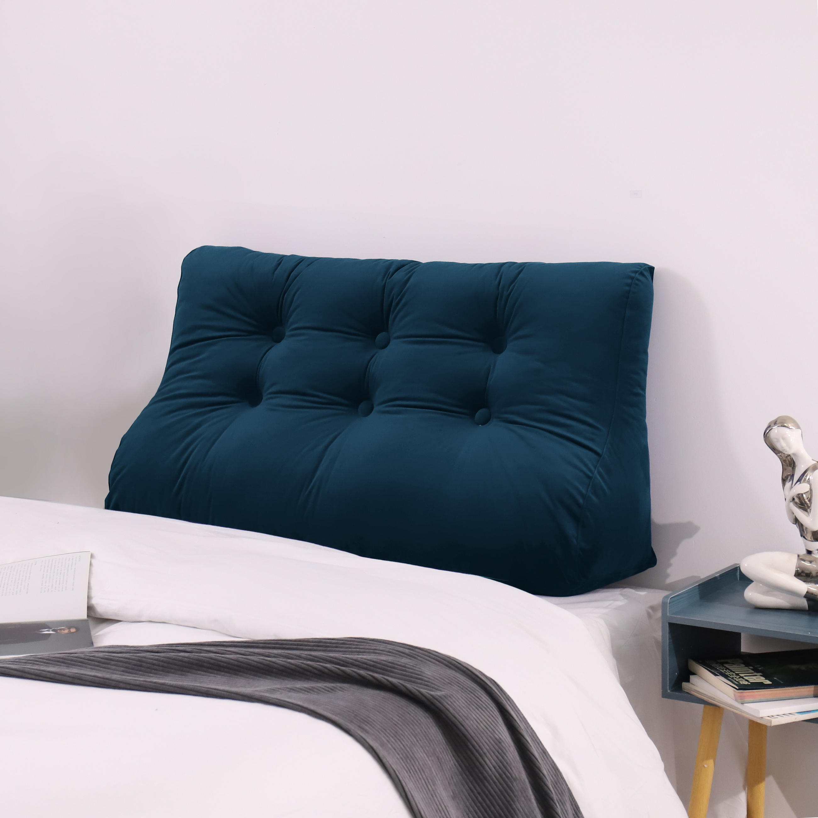 RÜCKENKISSEN Körperkontur Samtlook Blau 100 cm - Blau, Textil (55/100cm) - Vercart