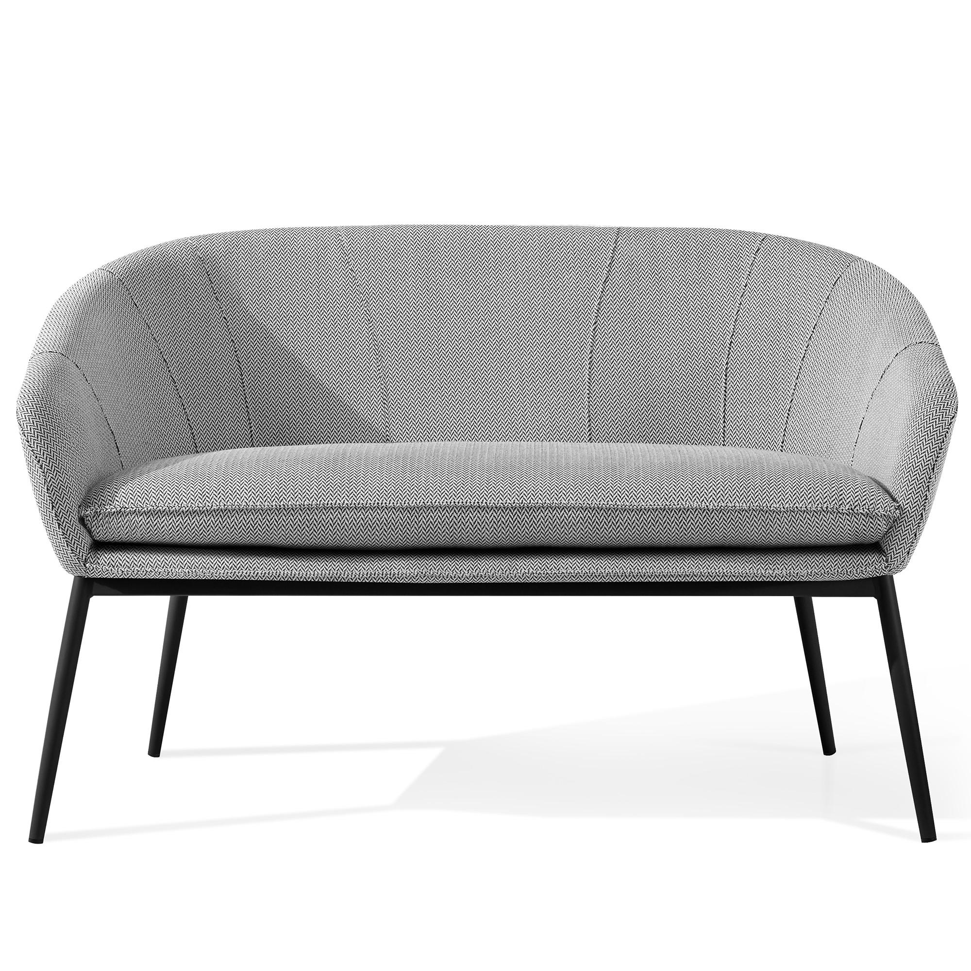GARTENSOFA SOLIS - Weiß, Textil/Metall (118/76/66cm) - KONSIMO®