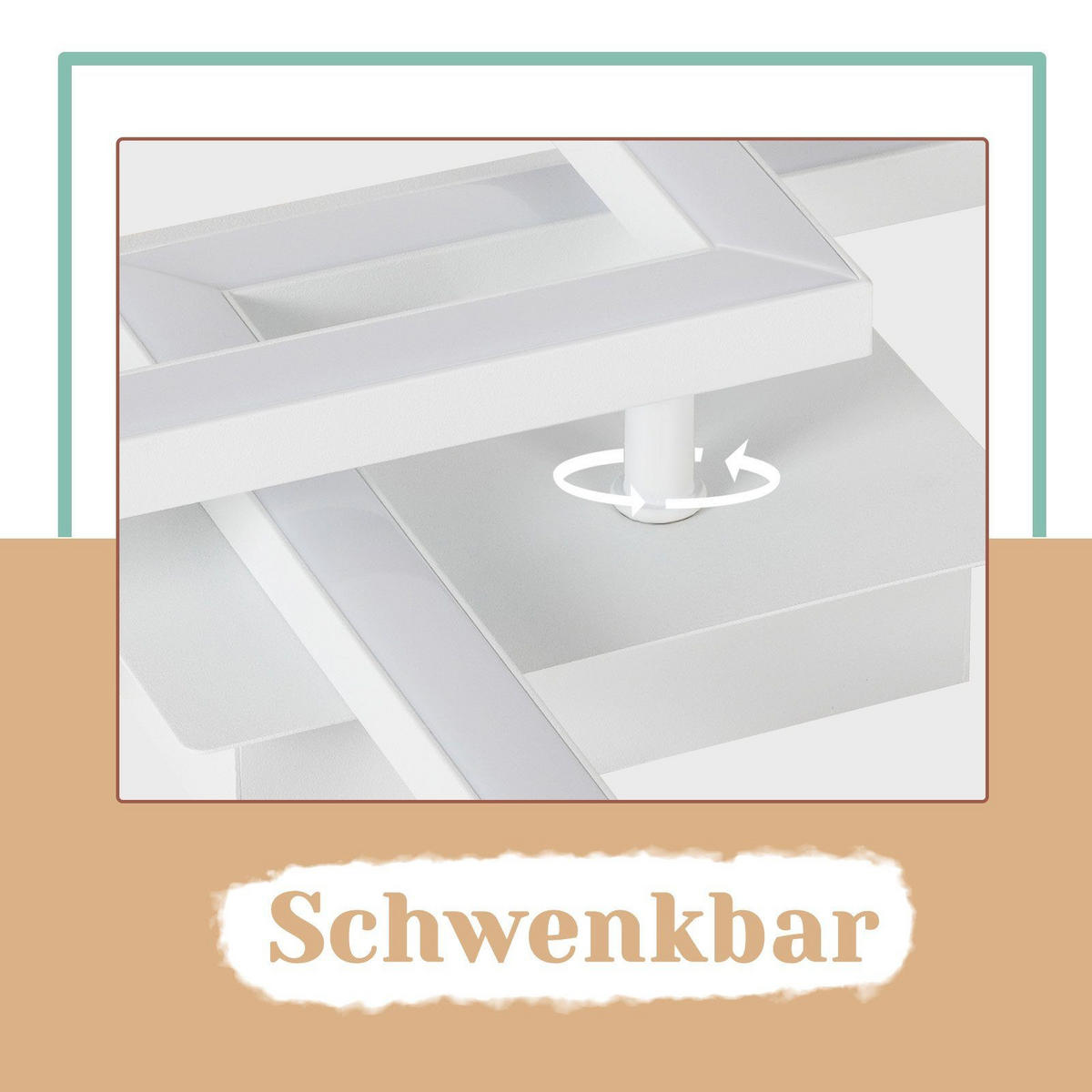 LED-DECKENLEUCHTE Eis 47/30/6 cm - Weiß, Metall (47/30/6cm) - Nettlife