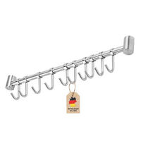 KÜCHEN HÄNGELEISTE mit 10 Haken - Silberfarben, Metall (3.4/2.2/52.6cm) - Intirilife