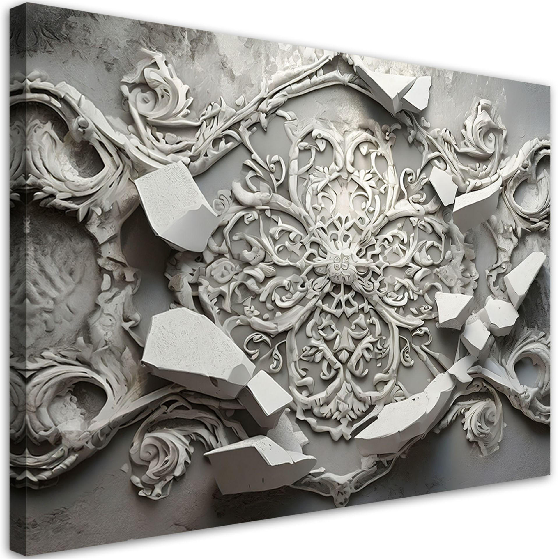KUNSTDRUCK Silber 100/70 cm - Silberfarben, Textil (100/70cm) - KUNSTLOFT