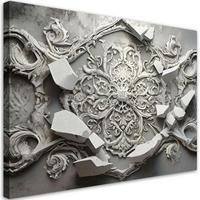 KUNSTDRUCK Silber 100/70 cm - Silberfarben, Textil (100/70cm) - KUNSTLOFT