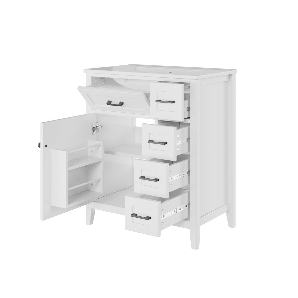 WASCHTISCH Weiß 76/46/90 cm - Weiß, Holz (76/90/46cm) - PANGIVO