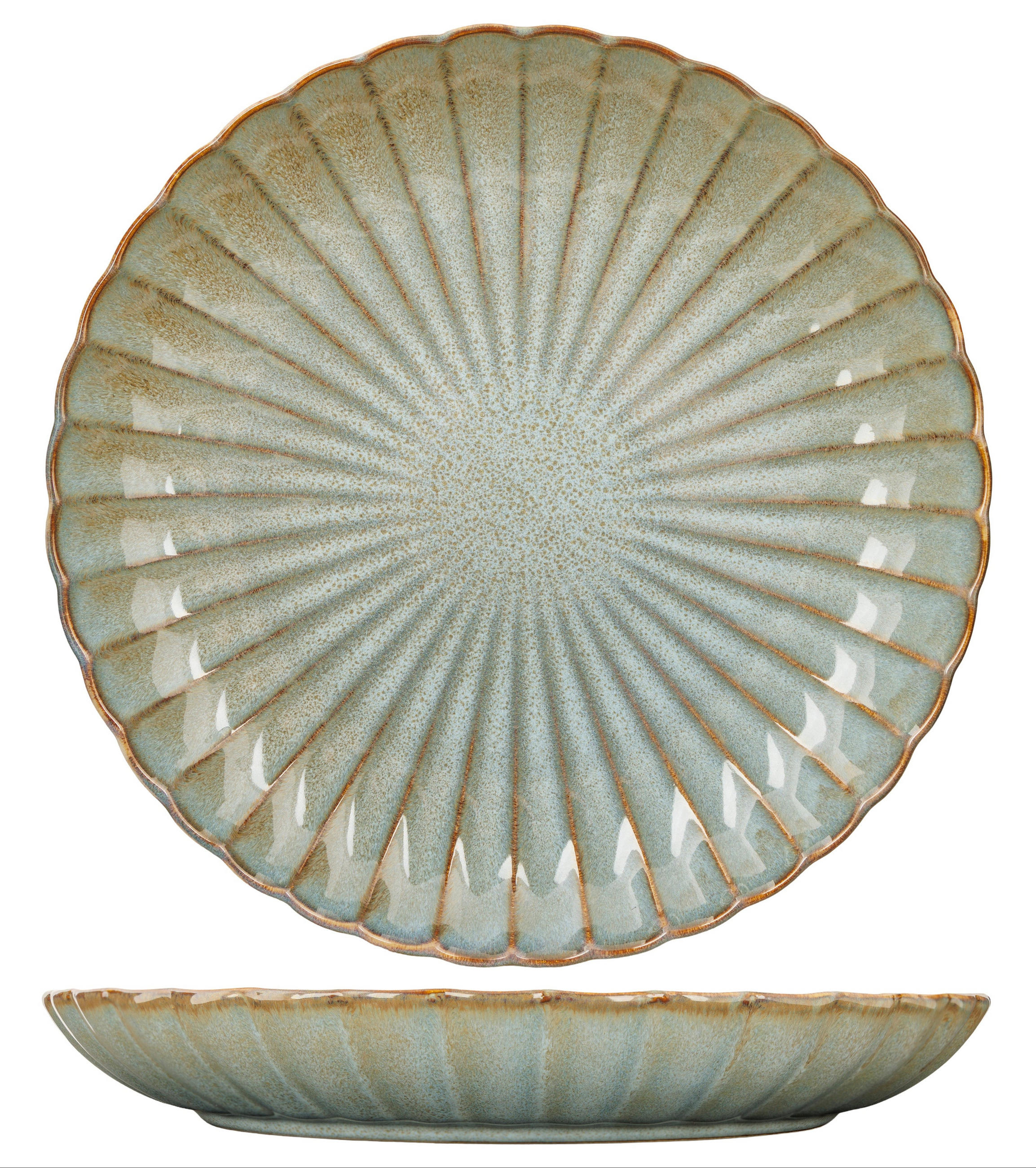 SPEISETELLER Gemütliche und trendige Astera- in Ozeanblau – Ø 27,5 cm – 4er-Set - Blau, Keramik (28/28/4cm) - Cosy & Trendy