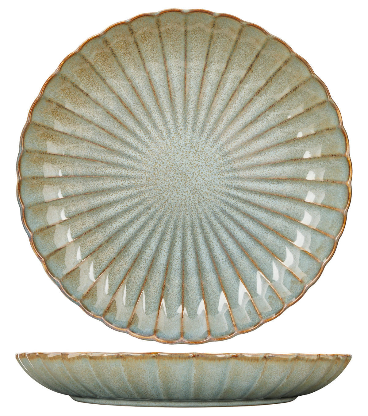 SPEISETELLER Gemütliche und trendige Astera- in Ozeanblau – Ø 27,5 cm – 4er-Set - Blau, Keramik (28/28/4cm) - Cosy & Trendy