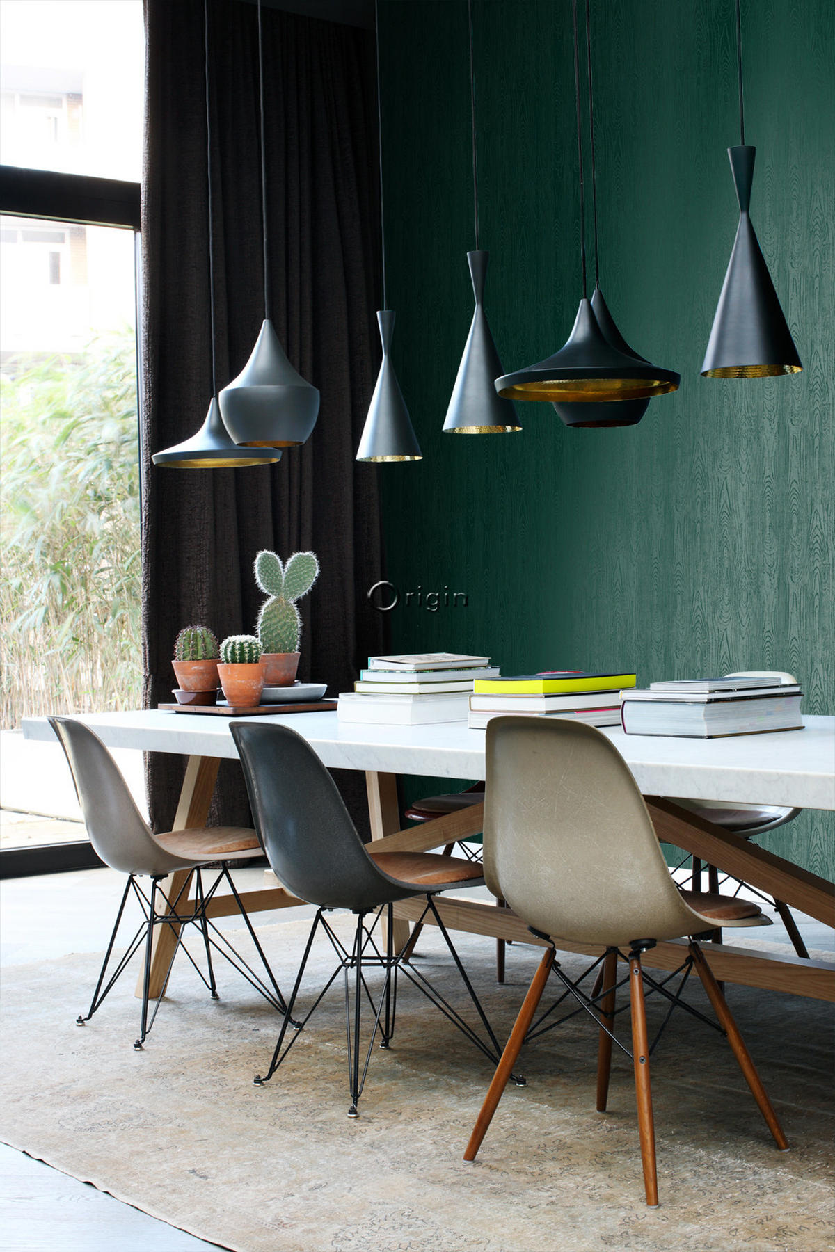 TAPETE Holz-Optik 53 cm x 10.05 m - Grün, Papier (53/1000cm) - Origin Wallcoverings