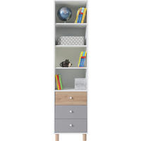 STANDREGAL Farin in Weiß, Eiche Artisan und Grau mit Schubkästen - Weiß, Holzwerkstoff (45/190/40cm)