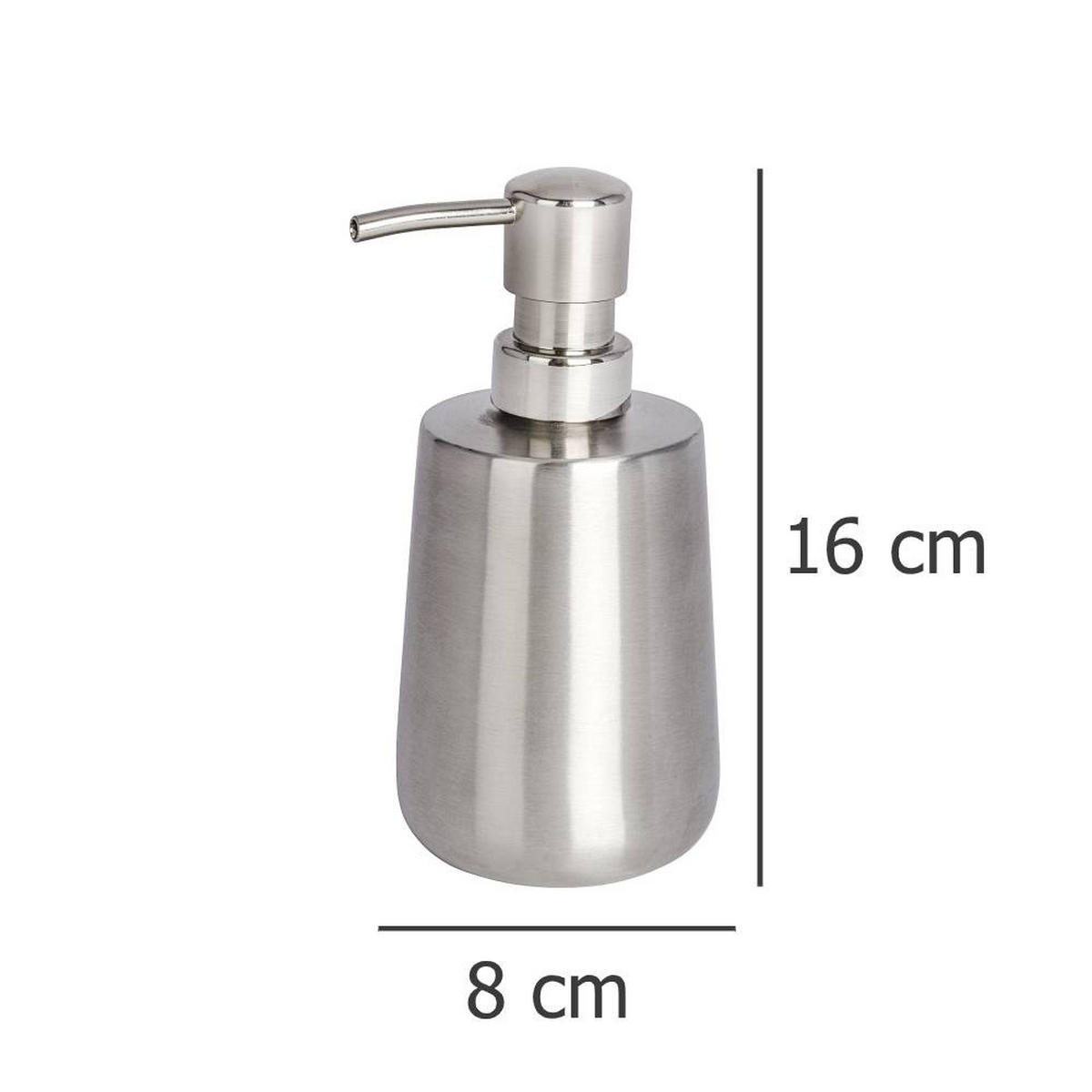 SEIFENSPENDER 420 ml 8/8/16 cm - Silberfarben, Metall (8/16/8cm) - Wenko