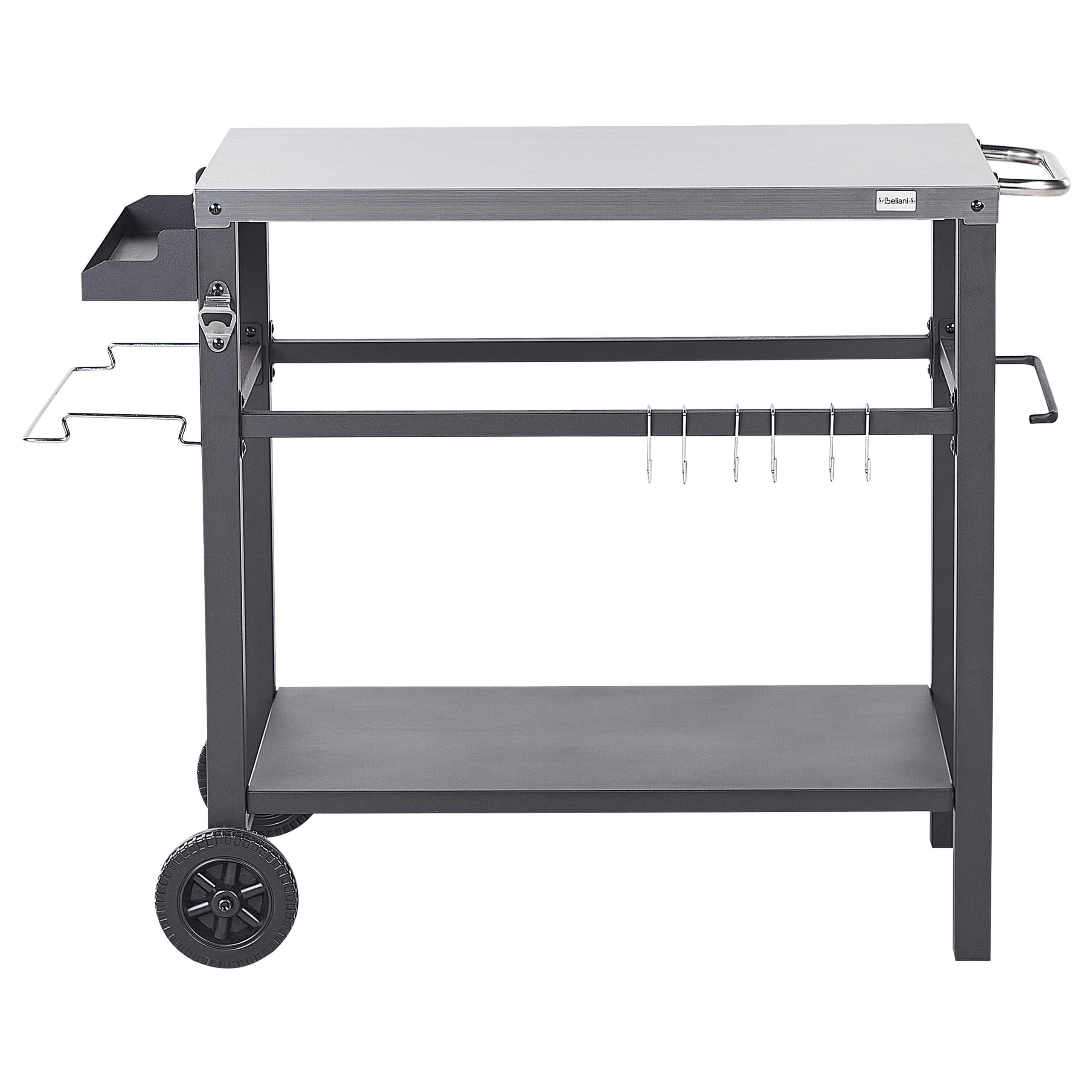 SERVIERWAGEN Schwarz Spiazzi - Silberfarben/Schwarz, Metall (60/83/115cm) - Beliani