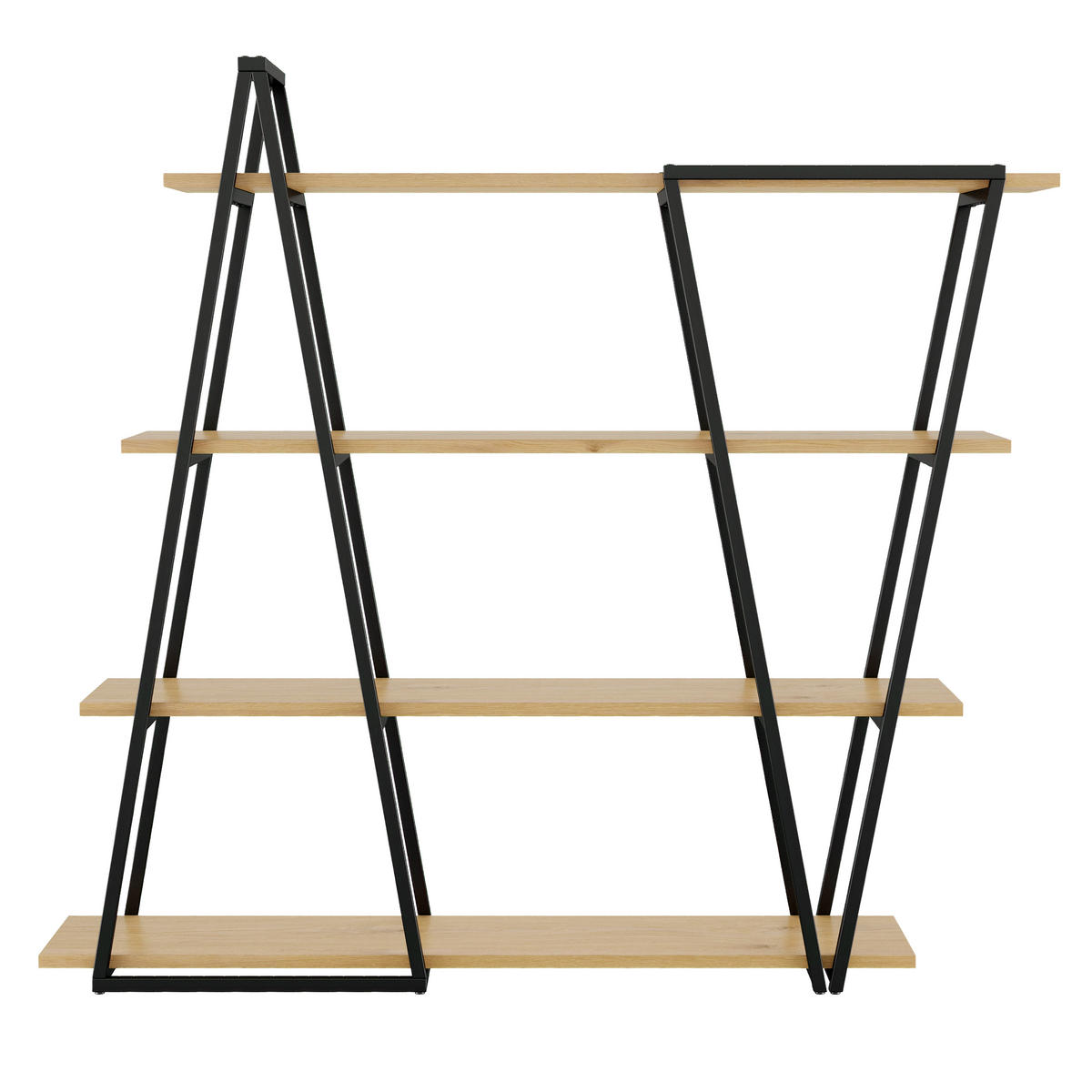 REGAL 158cm Metall MDF Dreiecksdesign offen modern - Braun, Holzwerkstoff (158/166/35cm) - FLIEKS