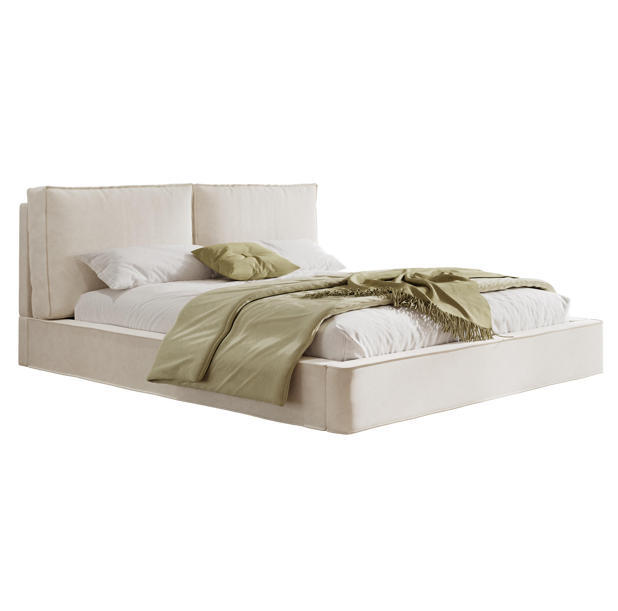 POLSTERBETT 160/200 cm Beige aus Chenille mit Lattenrost - Beige, Textil (160/200cm) - OKMYHOME
