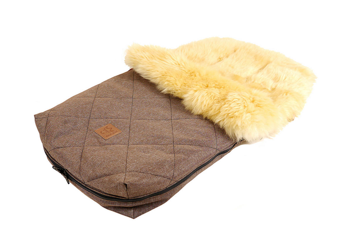 LAMMFELL-FUSSSACK Nelly, medizin, brown melange - Braun, Fell (46/8/88cm) - Kaiserbaby