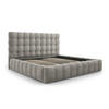 BETT mit Bettkasten und Kopfteil Mamaia aus Samt hellgrau 200x200cm - Hellgrau, Textil (200/200cm) - Micadoni