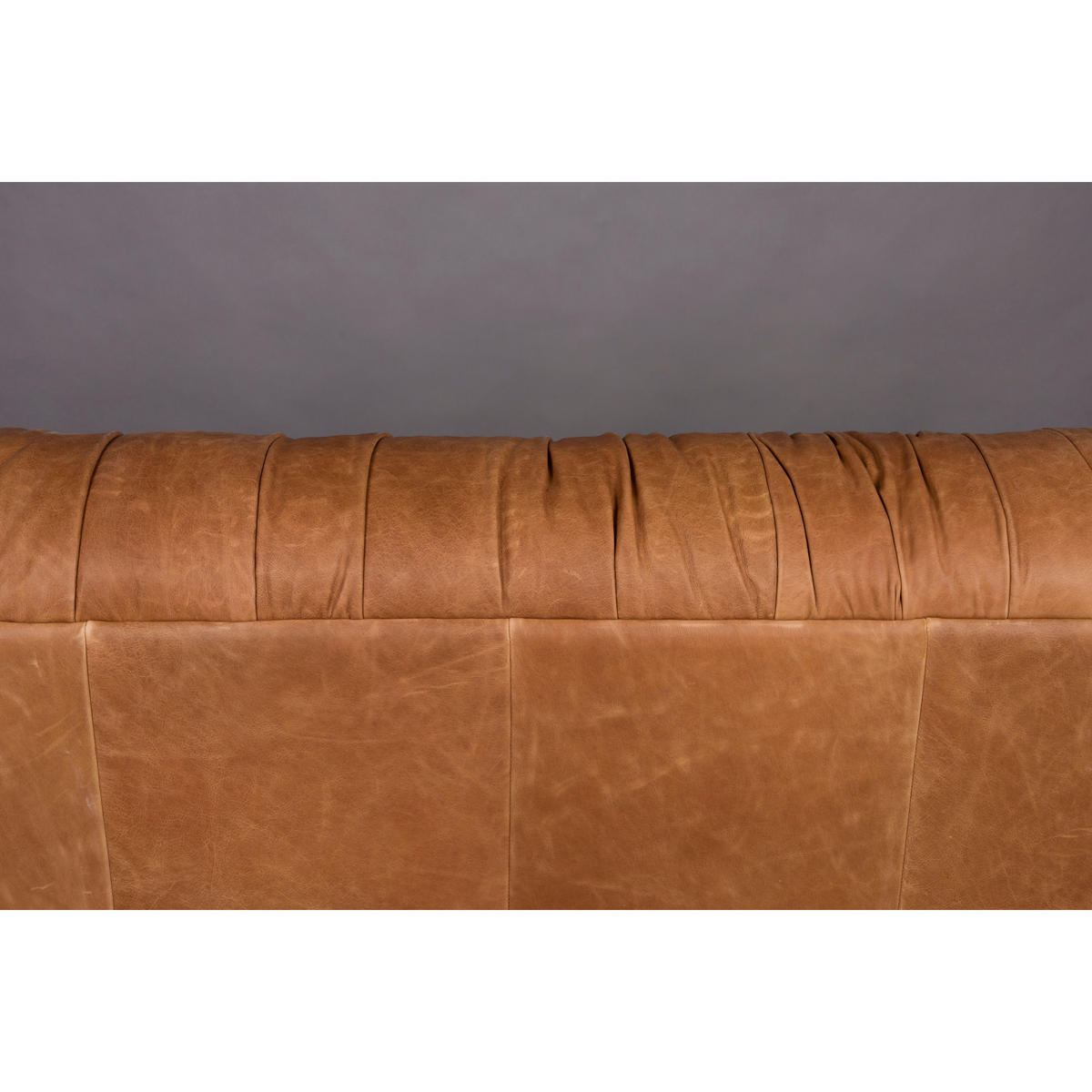 SOFA 3-SITZER Douglas Leder Cognac/ Braun - Pastellblau/Braun, Leder (214/78/102.5cm) - Dutchbone