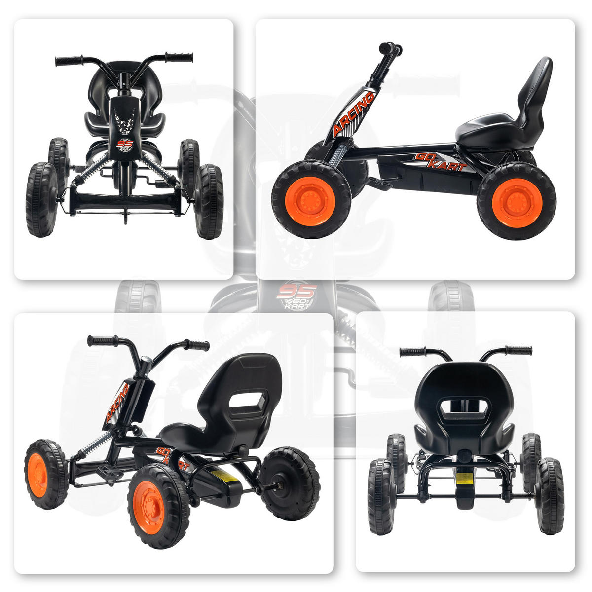 TRETKART DE-13124 Vor-/Rückwärtsgang Schwarz - Schwarz, Metall (84/54/56cm) - ComfortXL