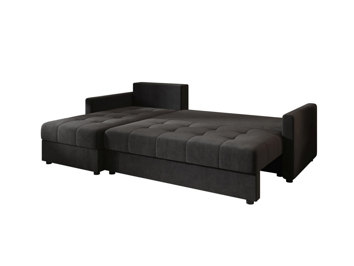 ECKSOFA MOS L BIS Itaka 27 Links mit Schlaffunktion - Dunkelgrau, Textil (220/143cm) - Bedante