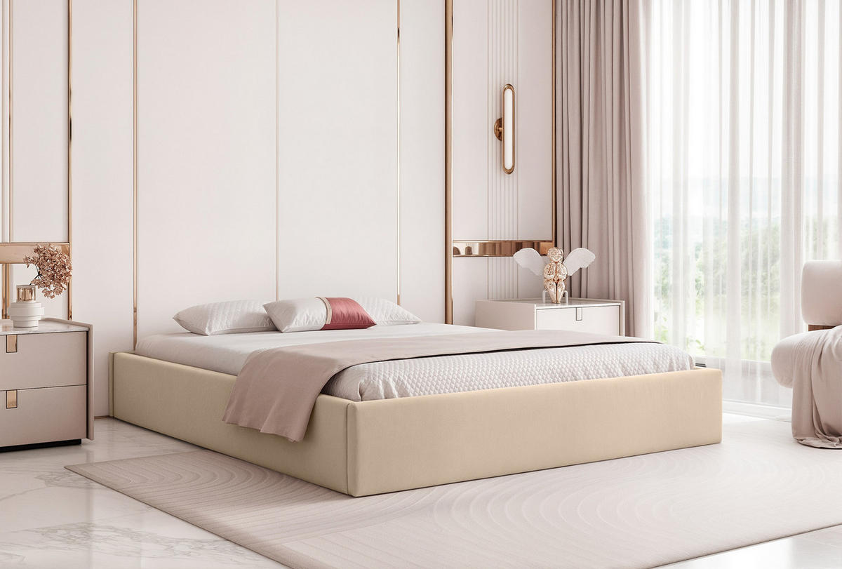 POLSTERBETT Casentico 180x200 cm, Grün - Beige, Textil (180/200cm) - Fedve