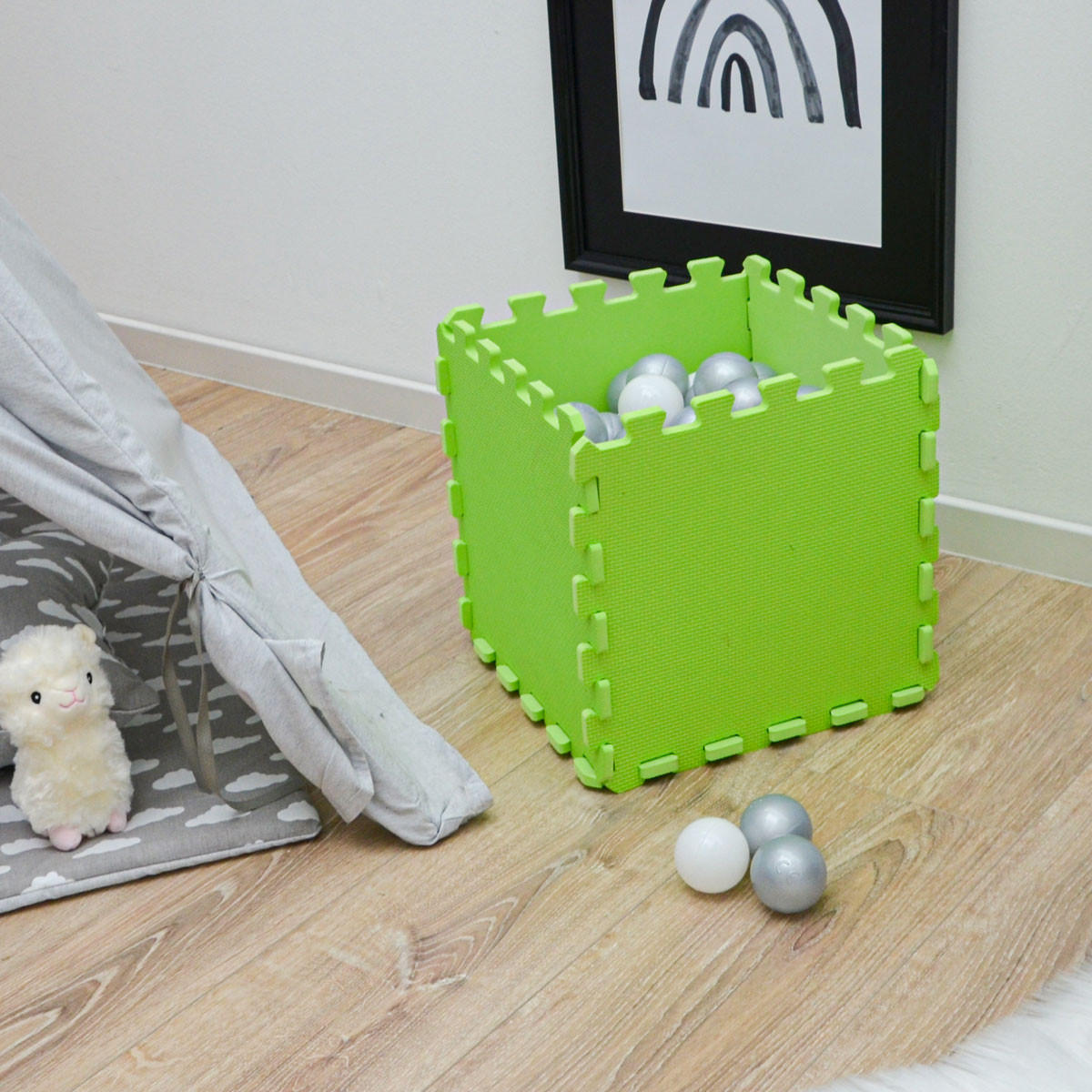SPIELMATTE ab Null - 90 cm Baby Puzzlematte Grün - Grün, Kunststoff (30/30cm) - Littletom