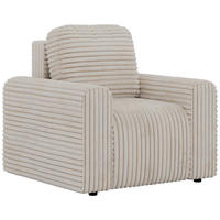 SESSEL NESSARO - Beige Cord - Beige/Schwarz, Kunststoff/Textil (96/94/90cm) - MKS