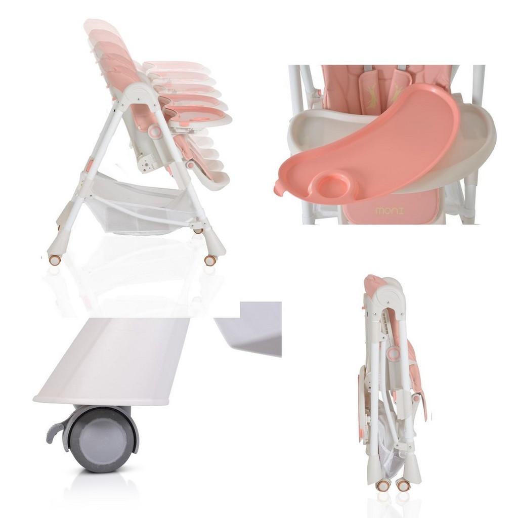 Thumbnail - Moni Hochstuhl, Rosa, Metall, 62x108x79 cm, Babymöbel, Hochstühle & Zubehör, Hochstühle